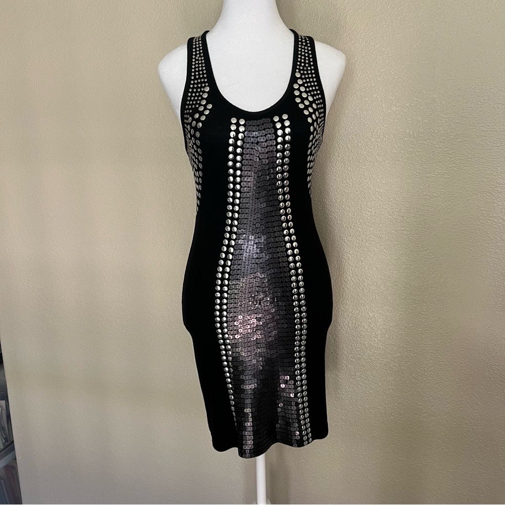 Black and Silver Bodycon Dress
